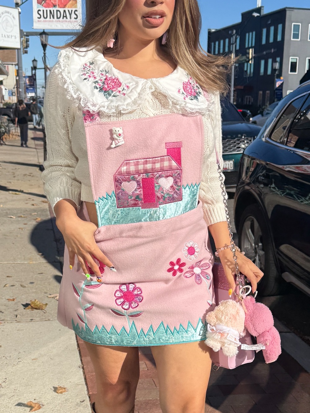 Sugar Thrillz overall cottage core house dres